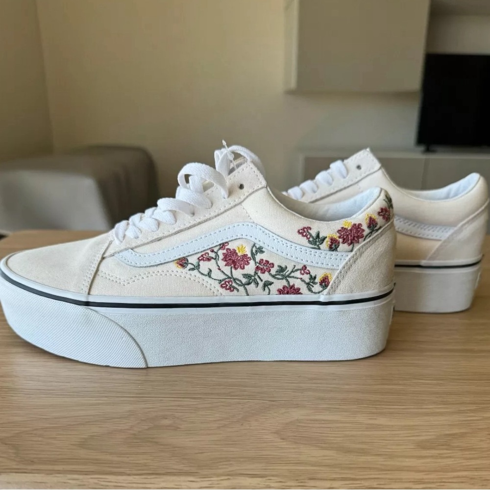 Vans Old Skool Stackform floral flower women's size 9